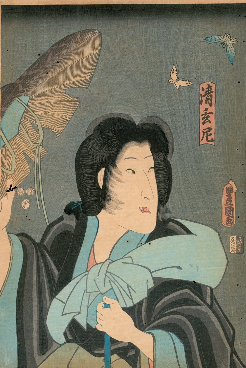 Runoilija ja perhonen, julkaisija Otaya Takichi tekijältä Utagawa Kunisada