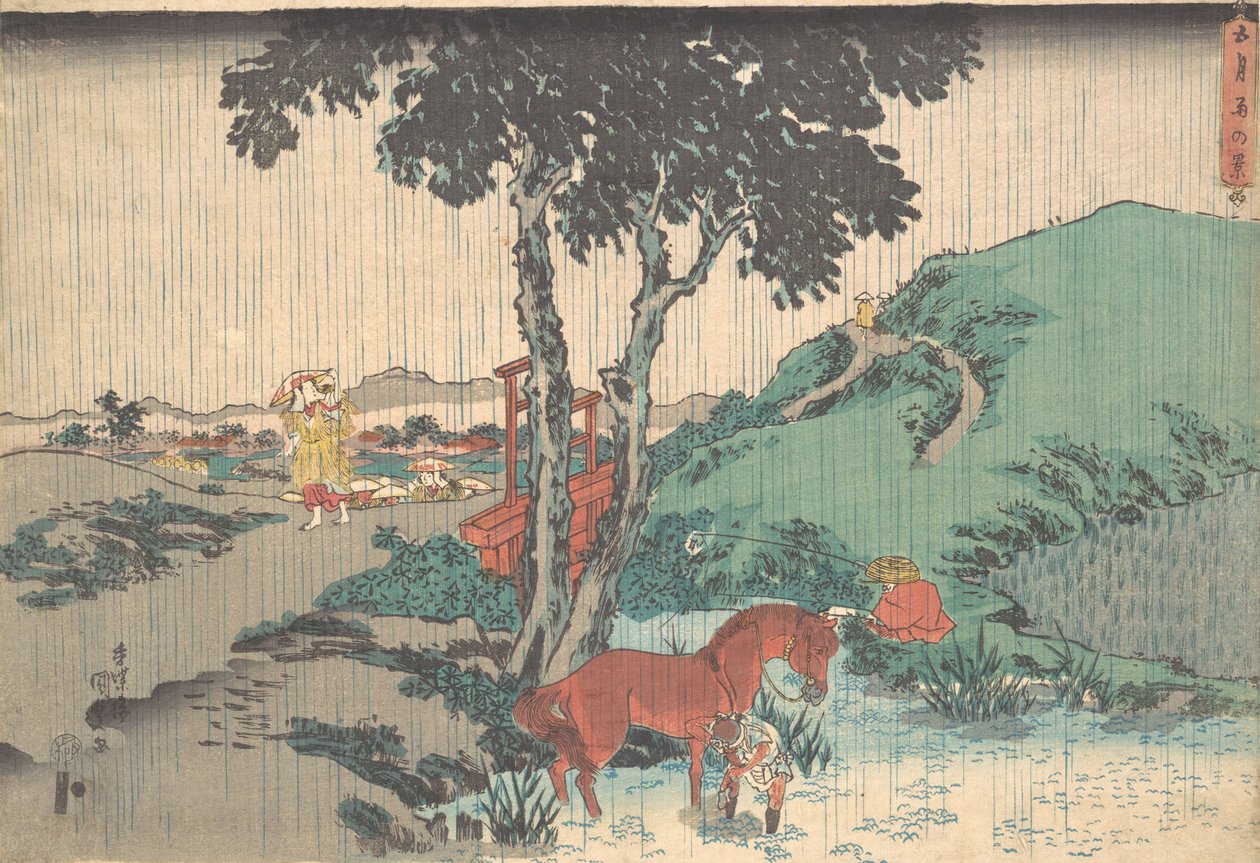 Viidennen kuukauden sade Samidare, 1800-luku, 1800-luku. tekijältä Utagawa Kunisada