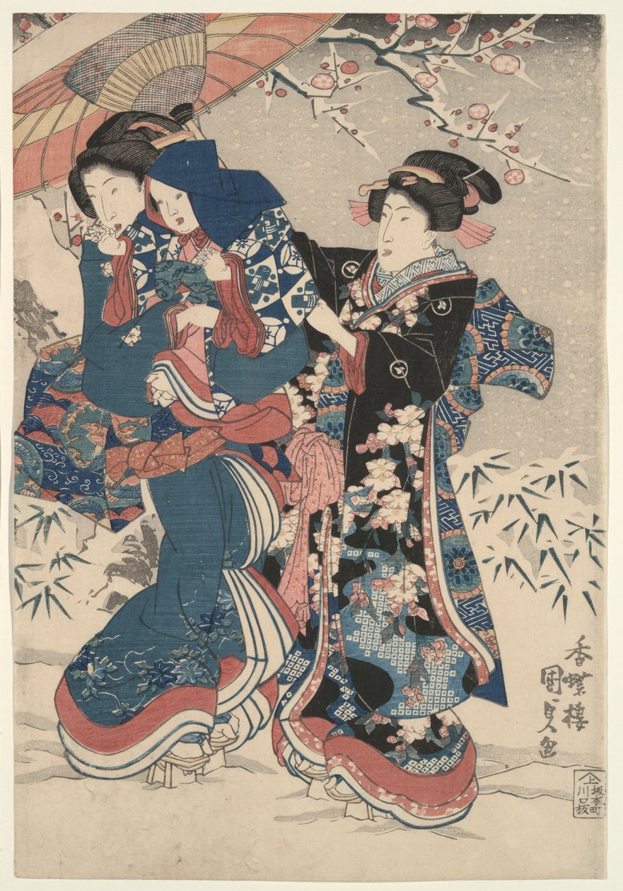 Lumitaistelu tekijältä Utagawa Kunisada