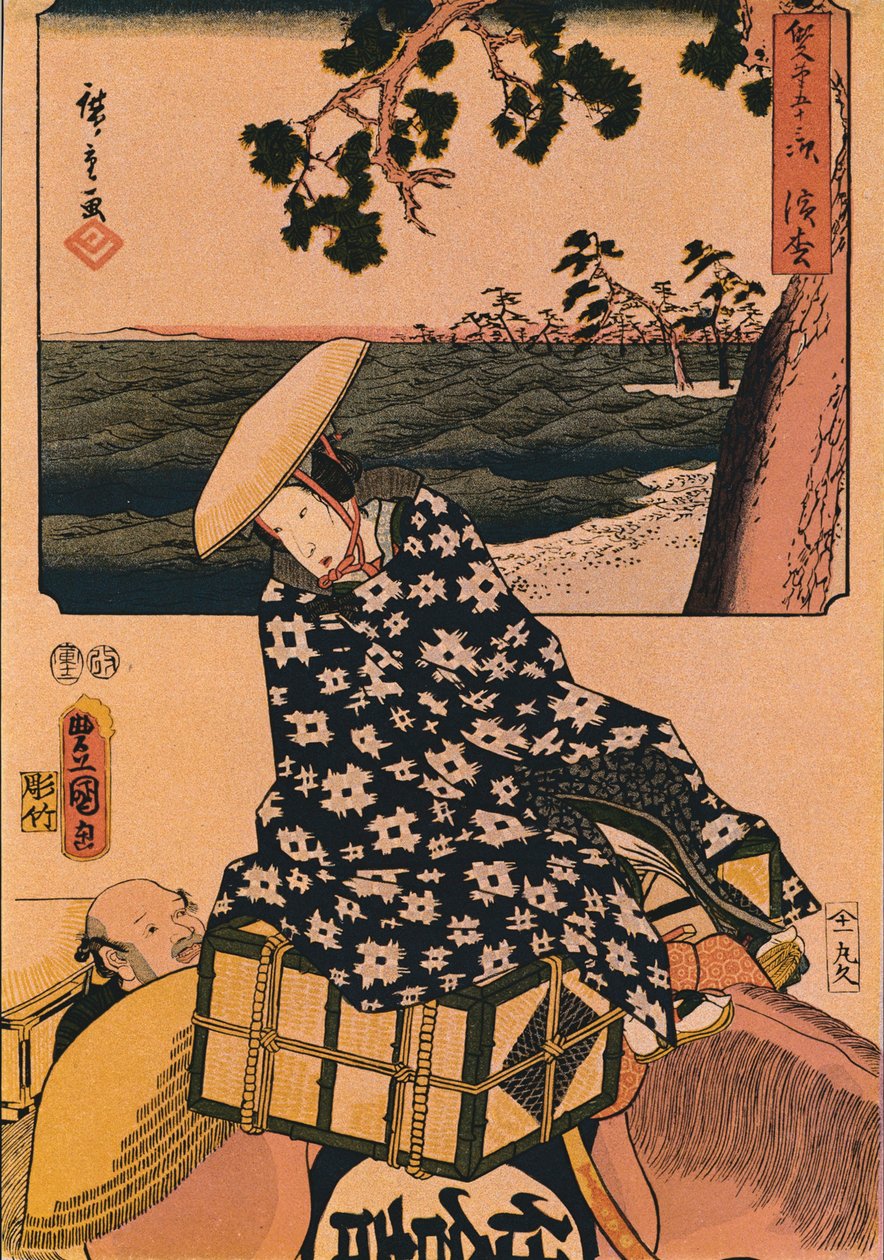 Matkailijat, 1901 tekijältä Utagawa Kunisada