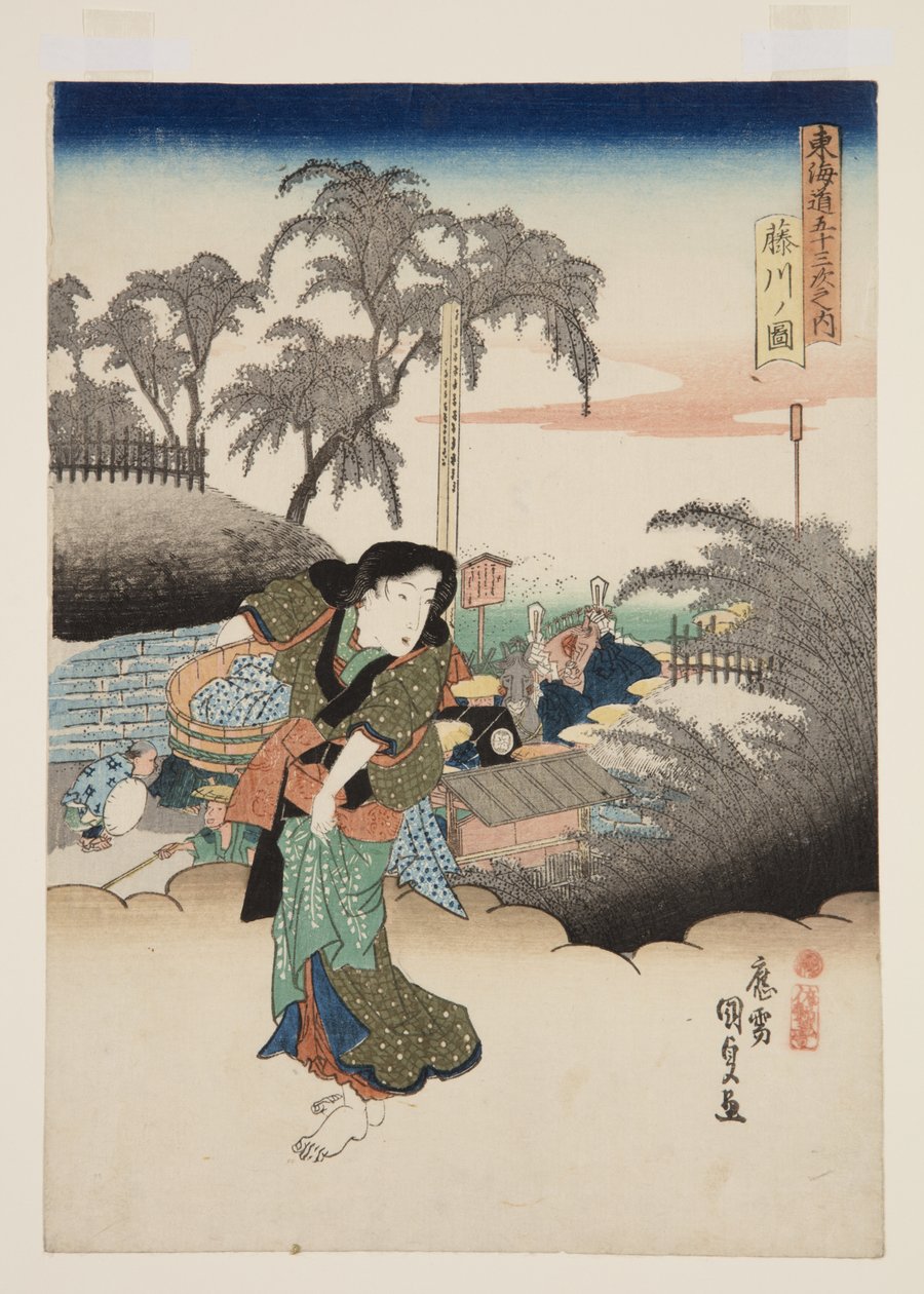Näkymä Fujikawasta (Fujikawan piirustus) tekijältä Utagawa Kunisada