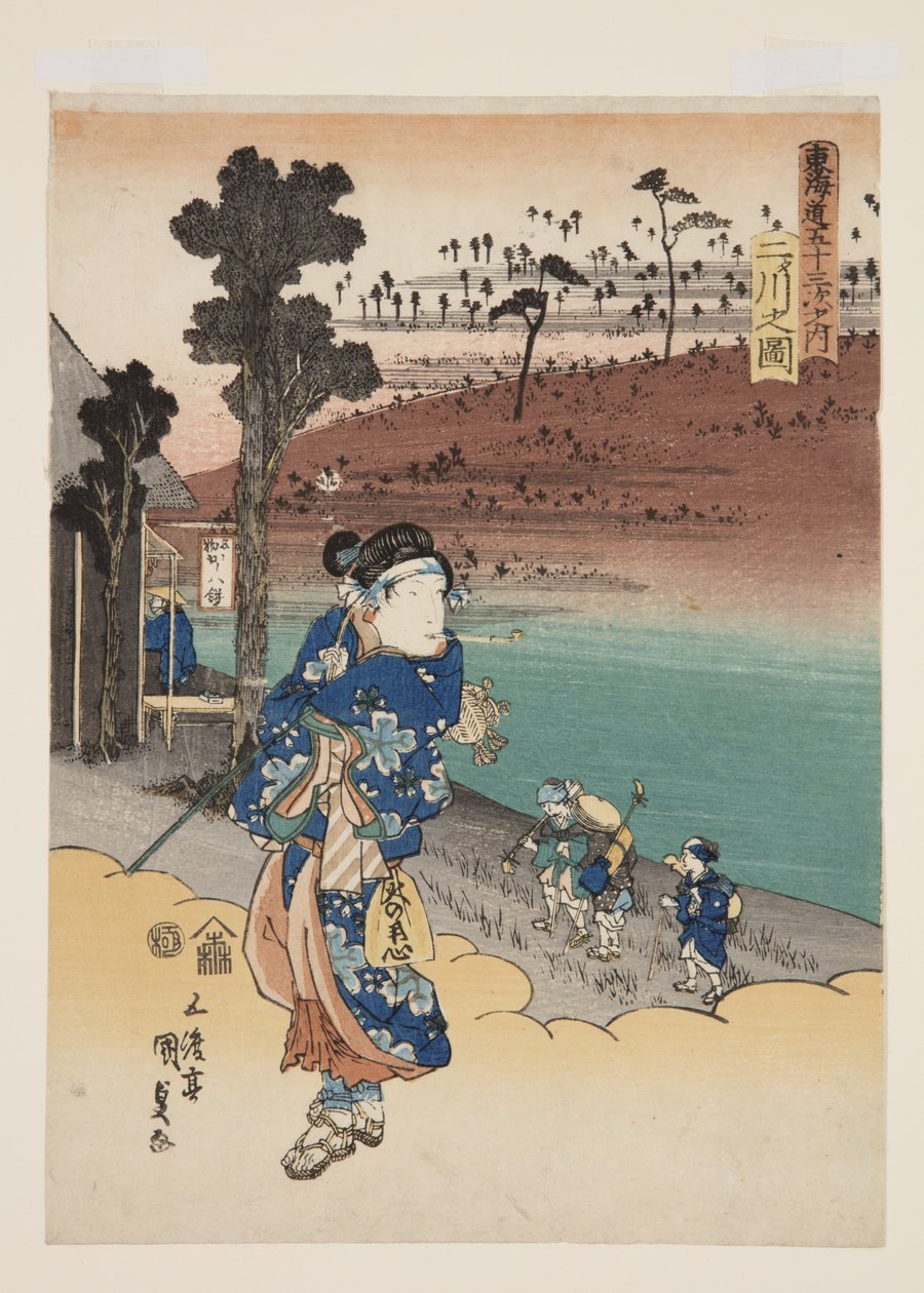 näkymä kahdesta joesta (kuva kahdesta joesta) tekijältä Utagawa Kunisada