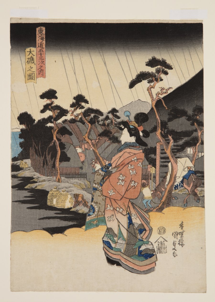 Näkymä ?iso (?iso no zu) (värillinen puupalikkapainatus) tekijältä Utagawa Kunisada