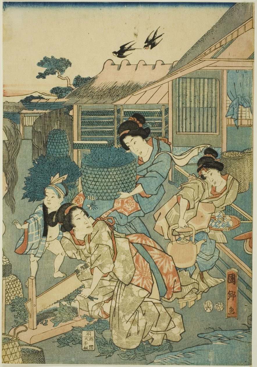 Suuri vauraus silkkitilalla (Kaikoya Daihanjono Zu) tekijältä Utagawa Kunisato