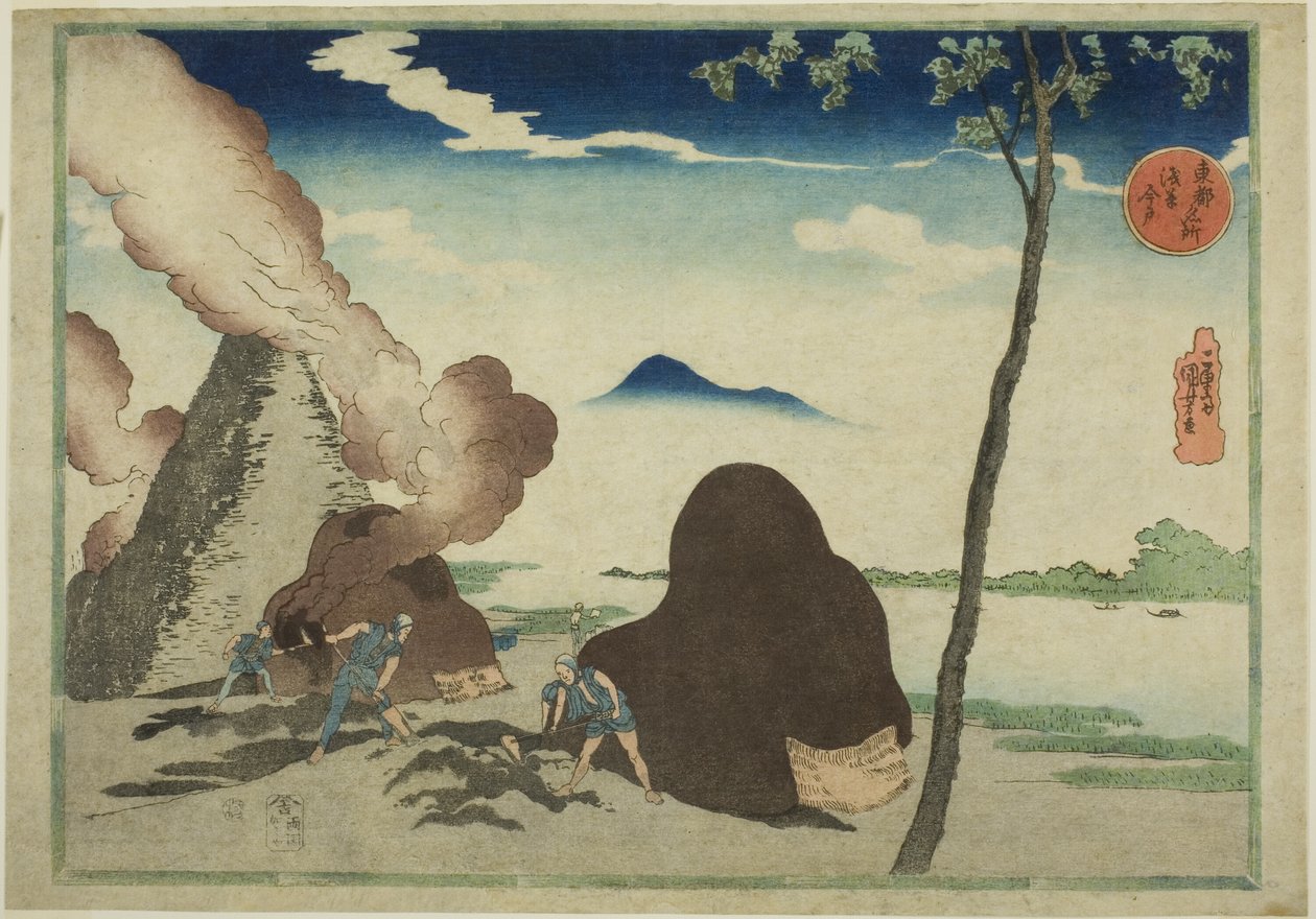 Asakusa Imado, sarjasta "Famous Places in the Eastern Capital (Toto Meisho)" tekijältä Utagawa Kuniyoshi