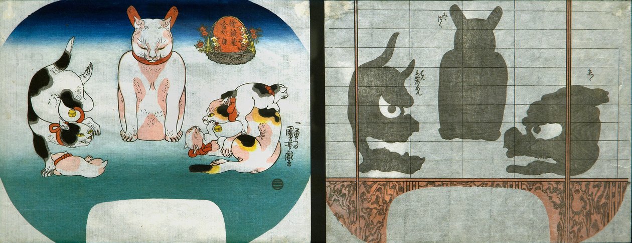 Kissat: Kiinan temppelileijona tekijältä Utagawa Kuniyoshi