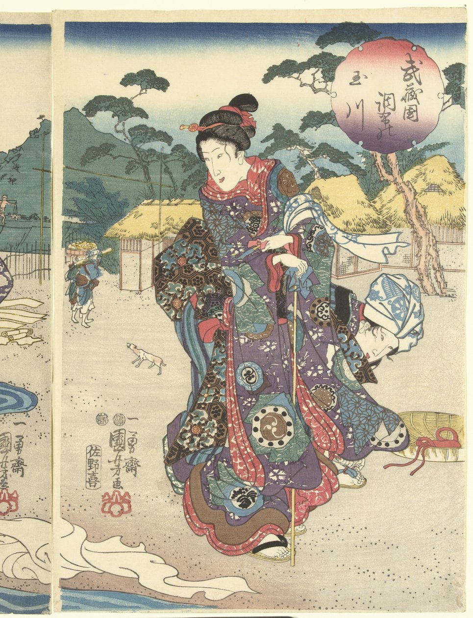 Decho Farmer Inde Tuotanto Musashi Musashikuni Chofu no Tamagawa tekijältä Utagawa Kuniyoshi