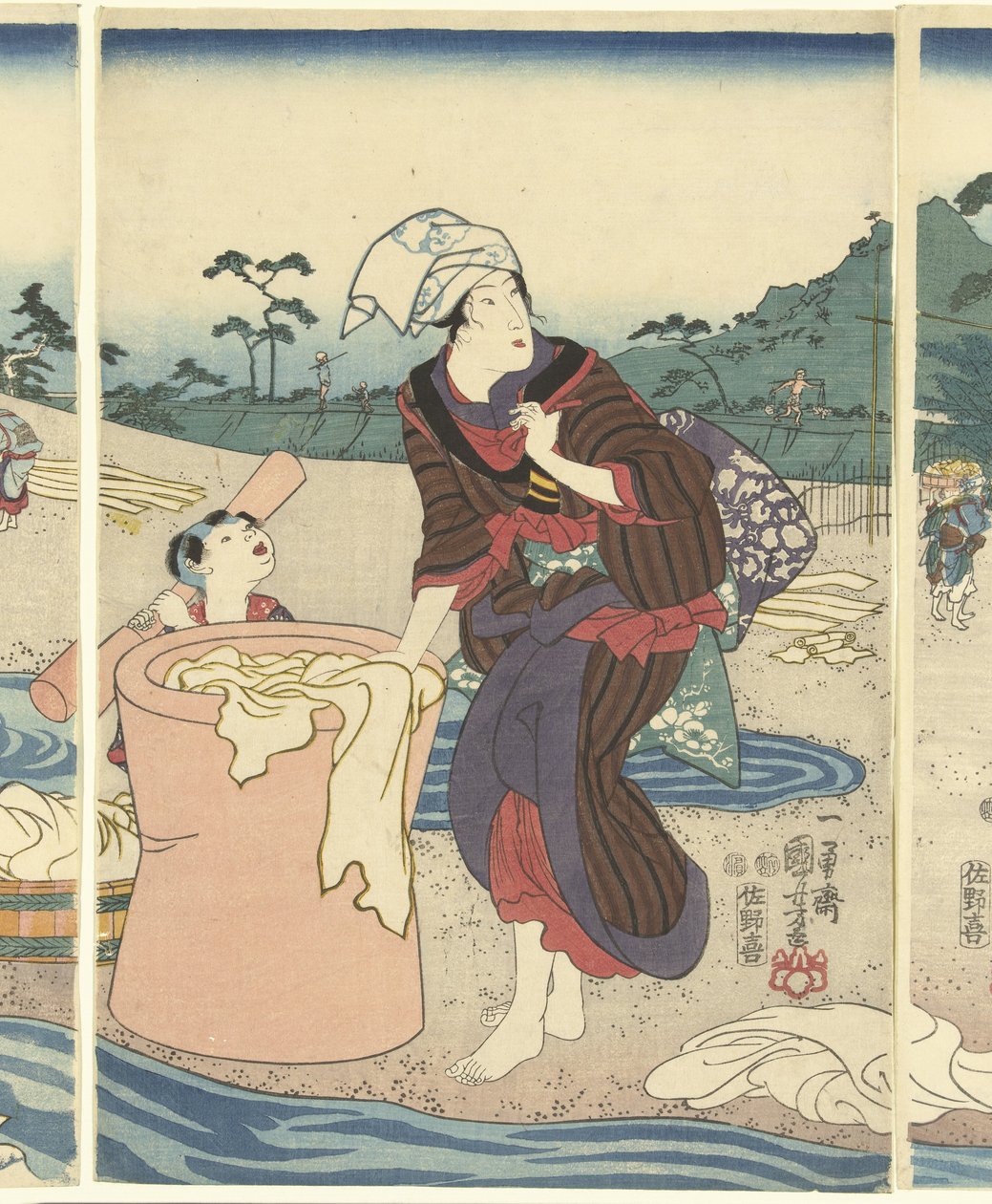 D echo suit ta Mari VIE Rin pro Vinci em USA is tekijältä Utagawa Kuniyoshi