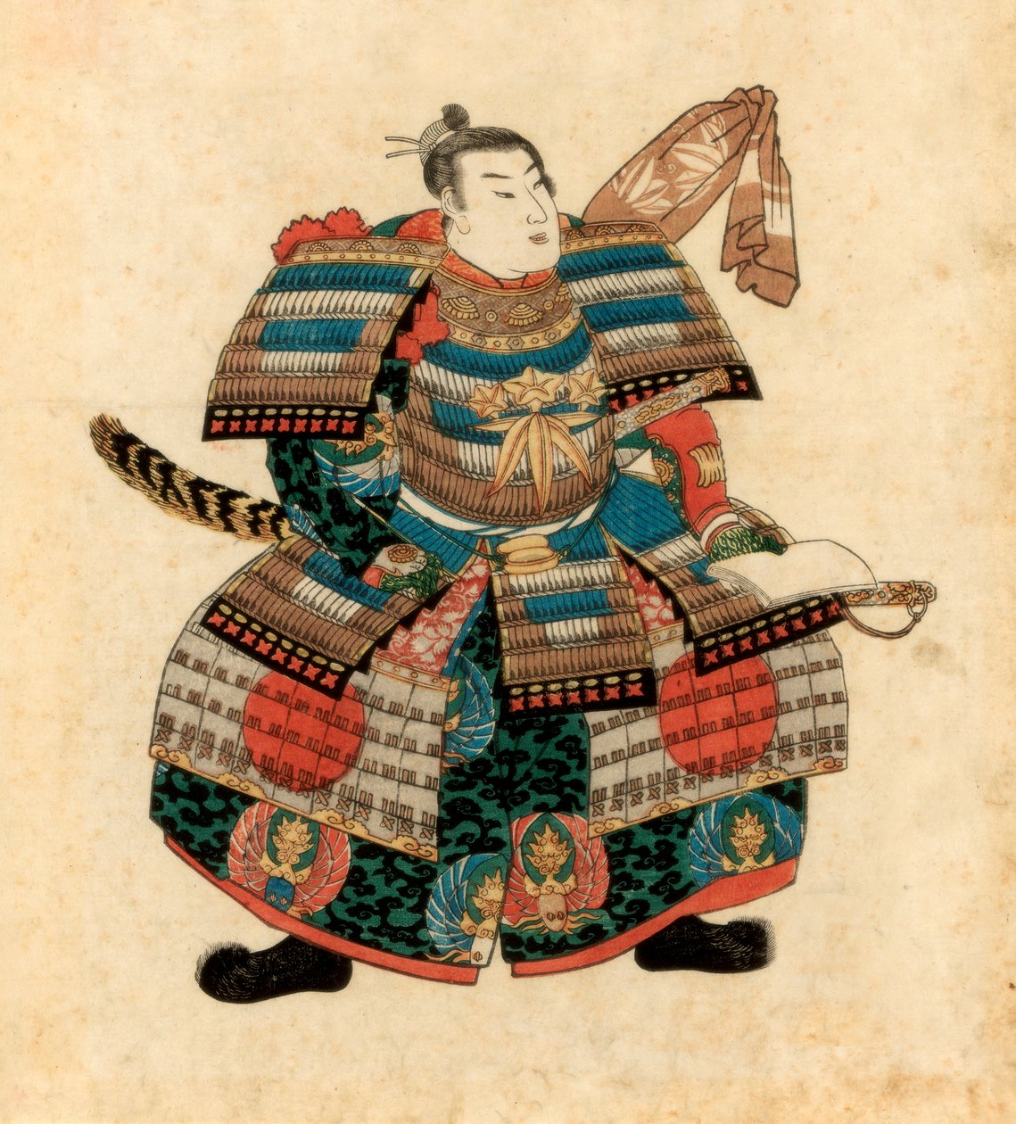 Japani nukkuu japanilaisen rord Minamoto no Yoritomon, 1845. tekijältä Utagawa Kuniyoshi