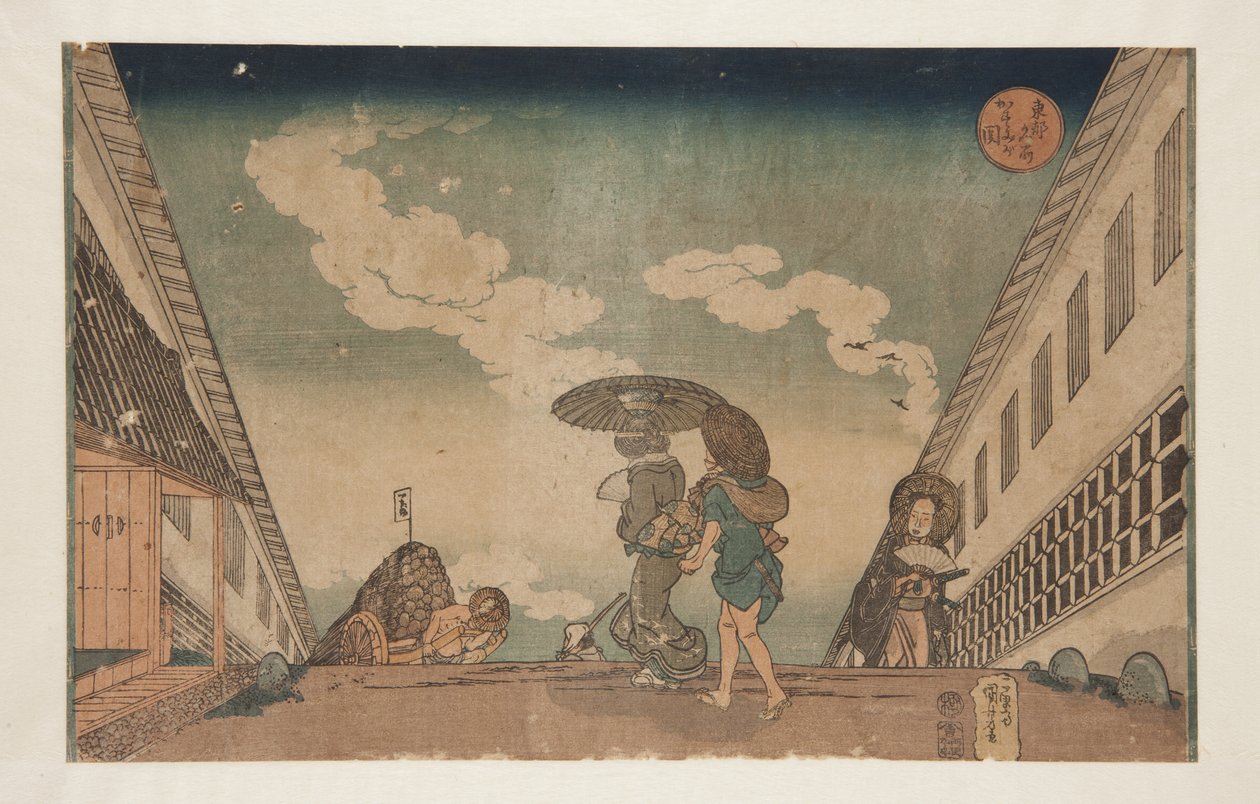 Kasumigaseki (värillinen puupainatus) tekijältä Utagawa Kuniyoshi