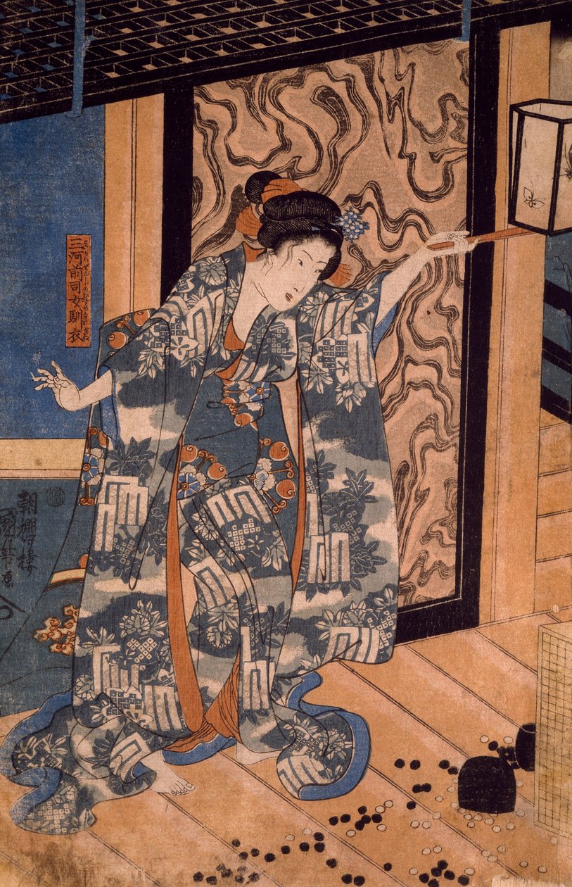 Nareginu, Mikawa no Zenjin tytär, kirjoittanut Utagawa Kuniyoshi tekijältä Utagawa Kuniyoshi