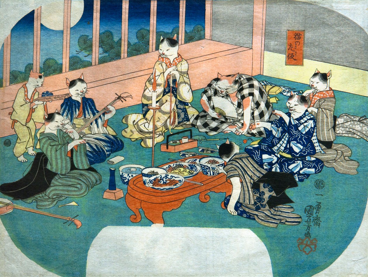 Kissojen Sheng, c. 1843 tekijältä Utagawa Kuniyoshi