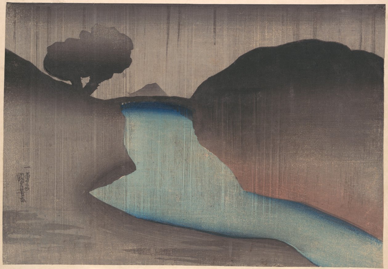 Ochanomizu sateessa tekijältä Utagawa Kuniyoshi