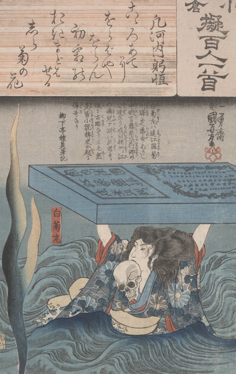 Ogura - jäljitelmä sadan runoilijan tekijältä Utagawa Kuniyoshi