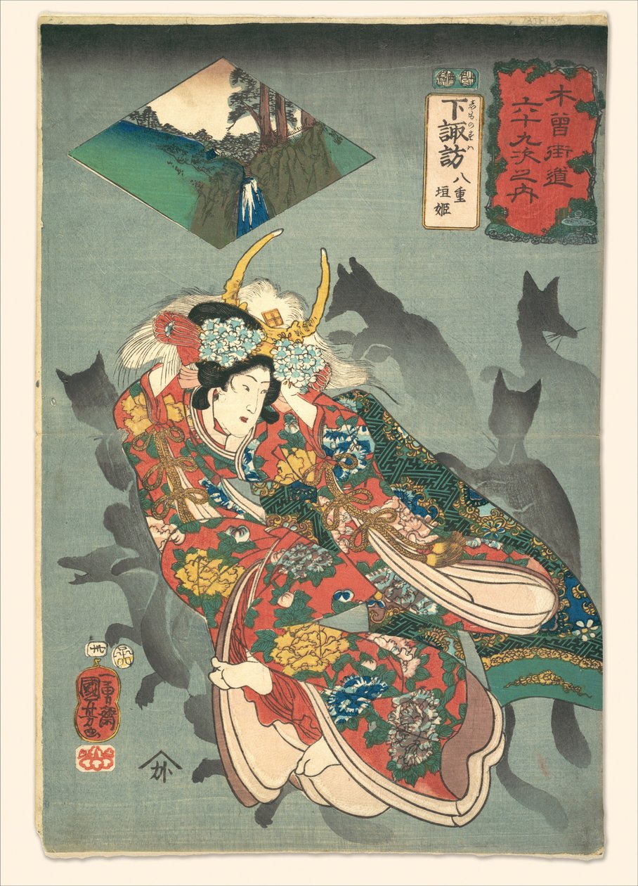Prinsessa Yaegaki tekijältä Utagawa Kuniyoshi