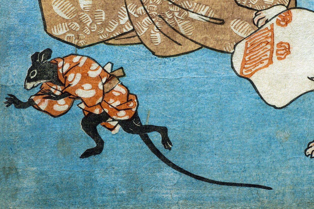 Kissojen kuvittamat sananlaskut (Tatoe zukushi no uchi), n. 1852 tekijältä Utagawa Kuniyoshi
