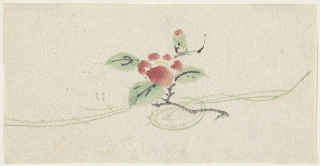 Oksa punaisella kamelialla tekijältä Utagawa Kuniyoshi