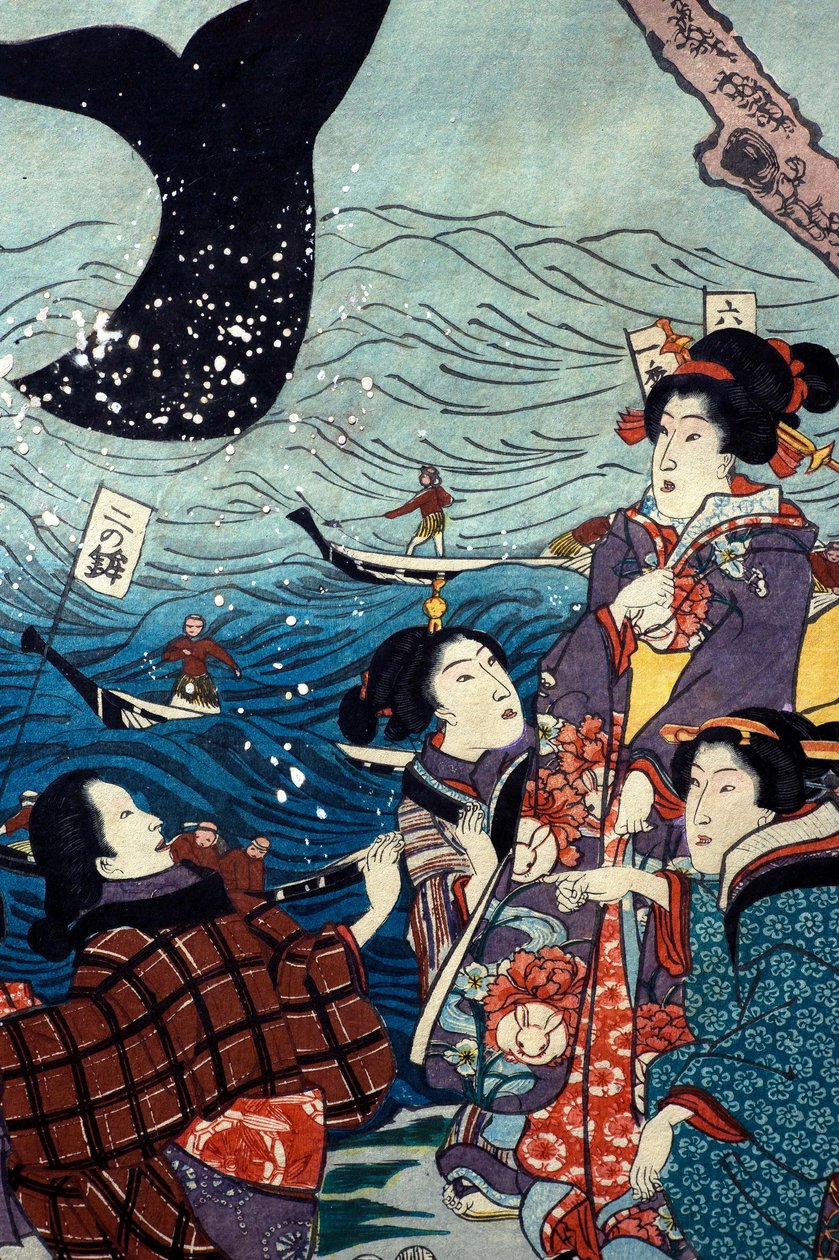 Seitsemän rannikon kukoistaminen isojen kalojen kanssa (Nana ura tairyō hanjō no zu) tekijältä Utagawa Kuniyoshi