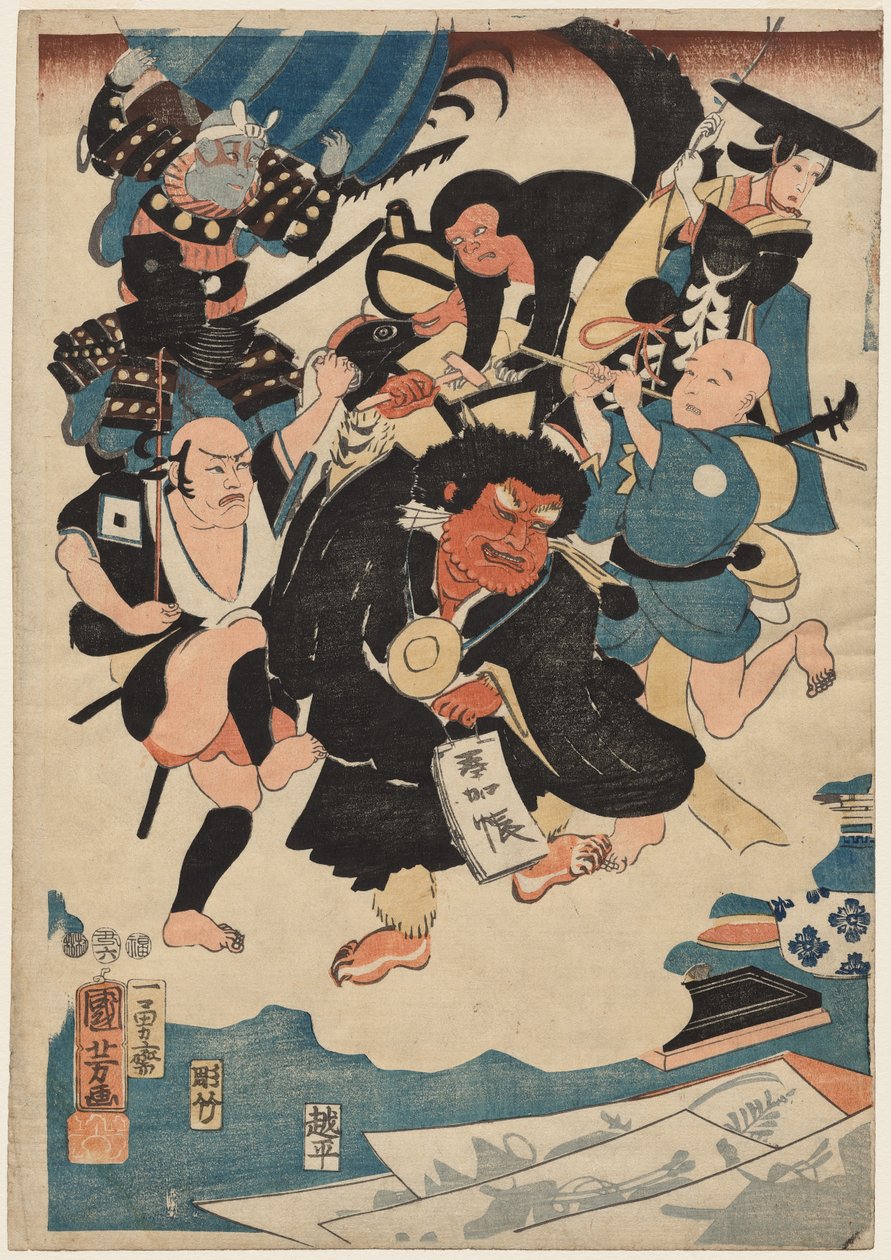 Ukiyo Matahein ja hänen kuuluisten maalaustensa outo esiintyminen tekijältä Utagawa Kuniyoshi