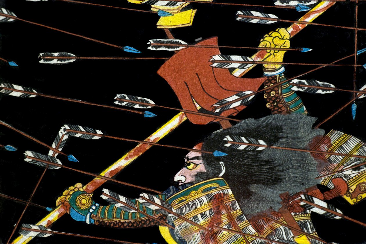 Taistelu Shijō Nawatessa, noin 1857 tekijältä Utagawa Kuniyoshi