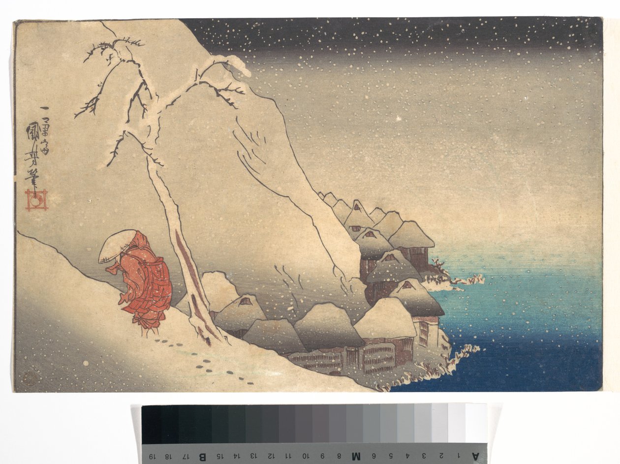 Matkustaminen lumimyrskyssä tekijältä Utagawa Kuniyoshi