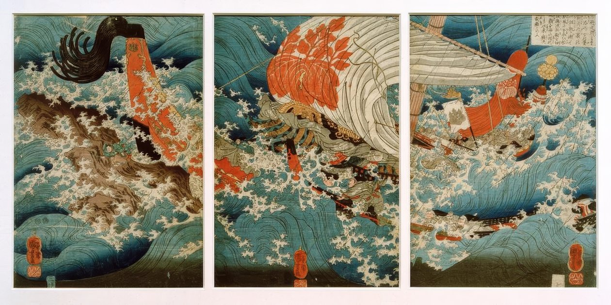 Yojibein uhraus tekijältä Utagawa Kuniyoshi