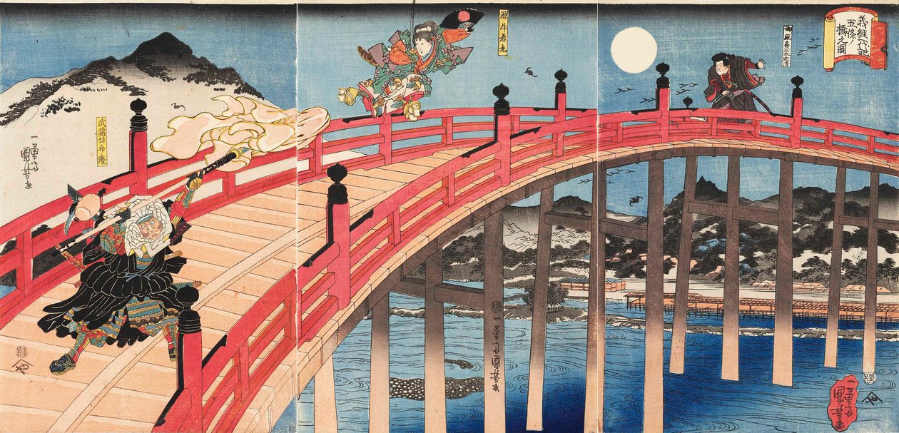 Yoshitsune Ichidaiki Joe No Bridgen hahmo, Ka 1839. tekijältä Utagawa Kuniyoshi