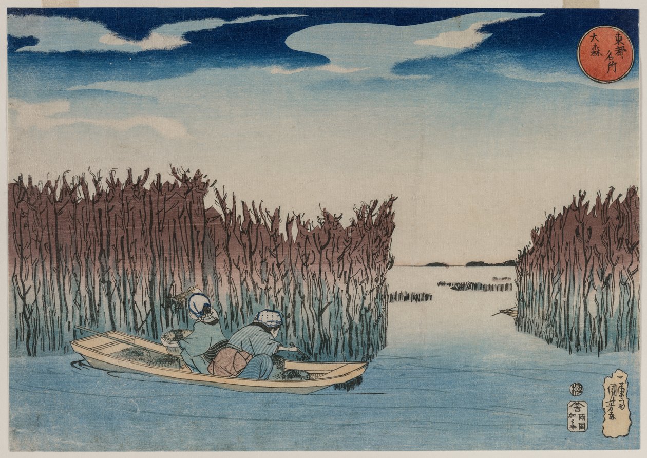 Ōmori, sarjasta Famous Places in the Eastern Capital tekijältä Utagawa Kuniyoshi