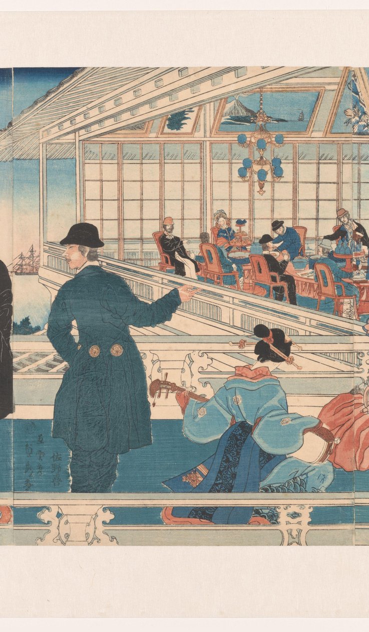 Amerikkalainen kauppatalo Yokohamassa tekijältä Utagawa Sadahide