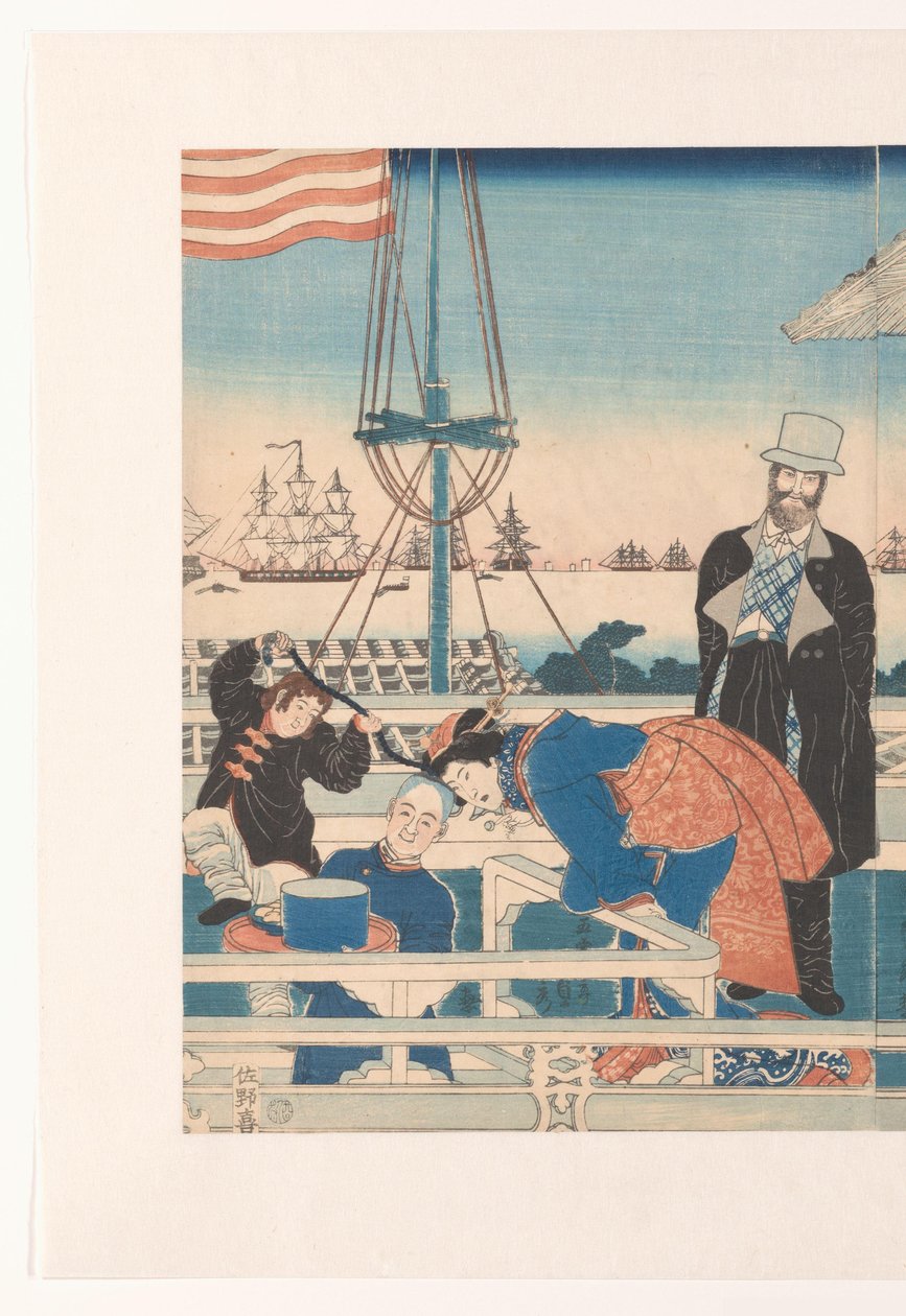 Amerikkalainen kauppatalo Yokohamassa tekijältä Utagawa Sadahide