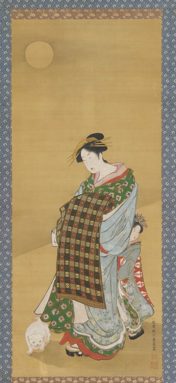 Kurtisaani ja hänen avustajansa, 1735-1868. tekijältä Utagawa Toyoharu