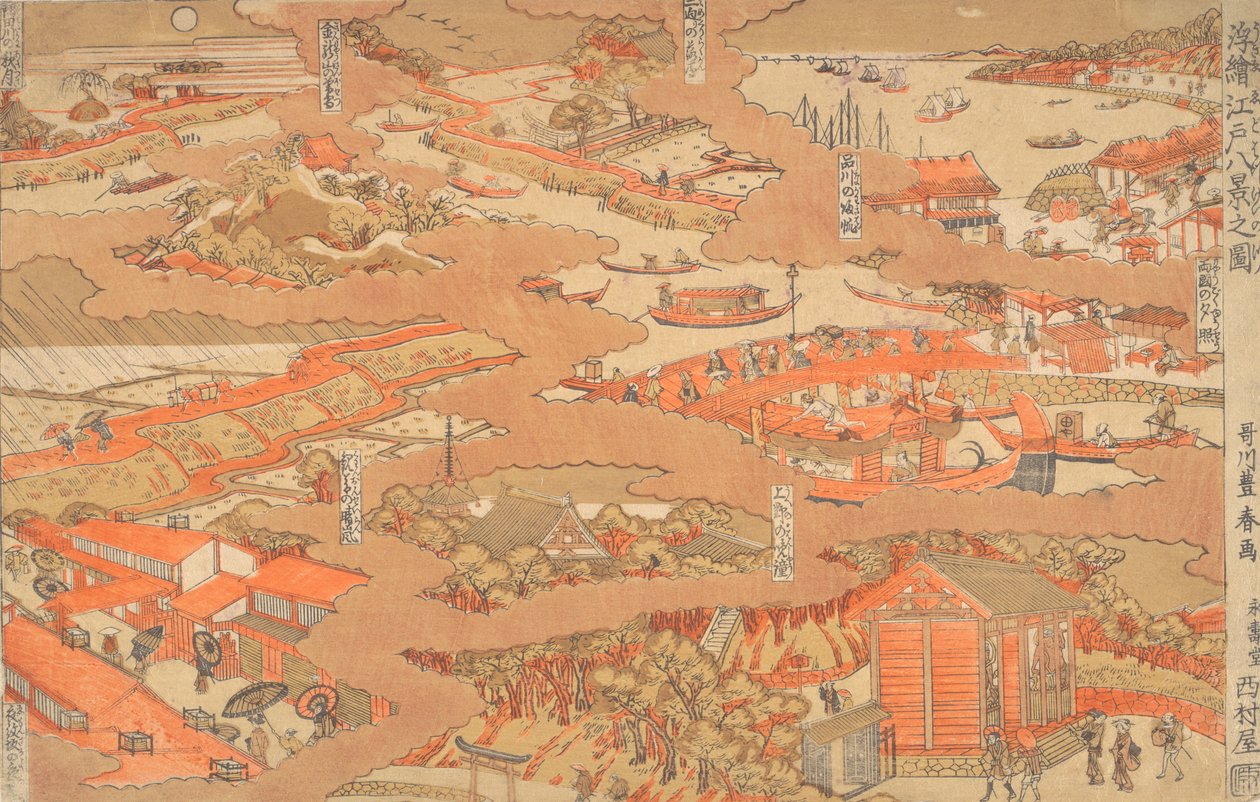 Piirustus Edon kahdeksasta näkökulmasta, vai mitä? 1780. tekijältä Utagawa Toyoharu