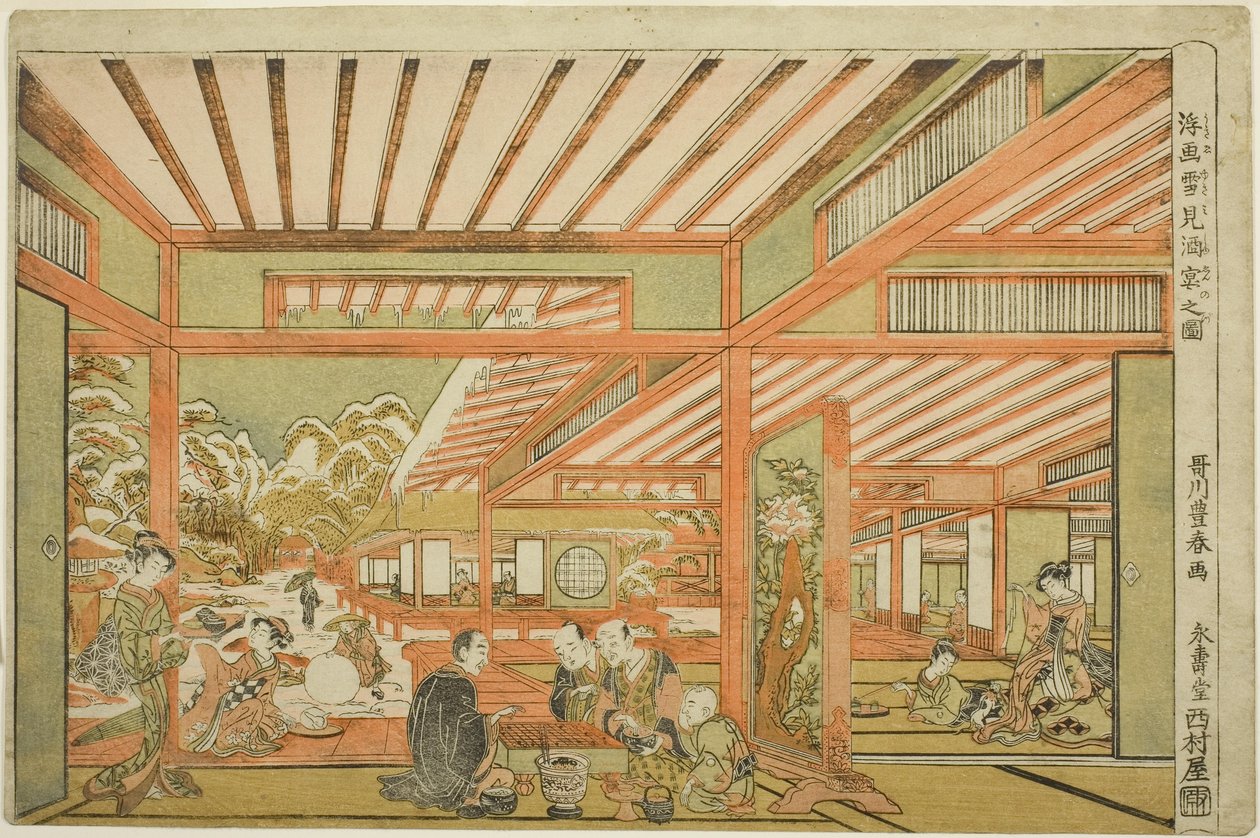 Snow-Viewing Entertainment, n. 1771 tekijältä Utagawa Toyoharu