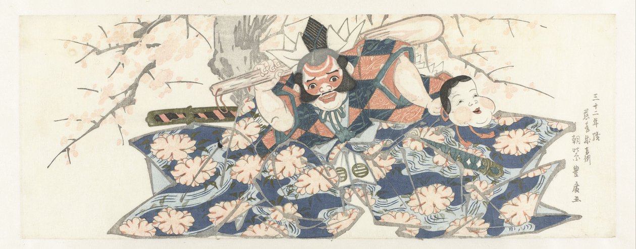 Soturi pitelee survinta tekijältä Utagawa Toyohiro