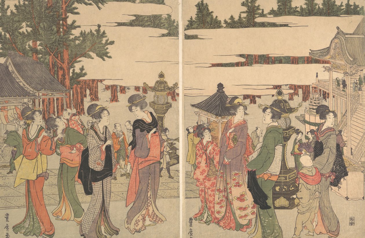 Horinouchi Myohoji Kuva Eho Mairista, vai mitä? 1804. tekijältä Utagawa Toyohiro