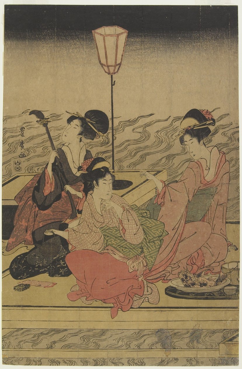 Kesäkuu (kesäjuhlat Kamo-joella), 1800-luvun alku tekijältä Utagawa Toyohiro