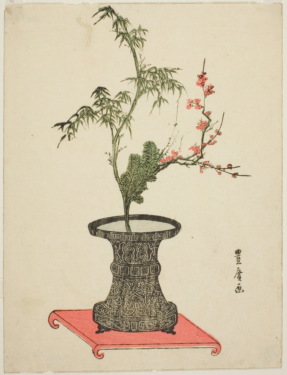 "Kolme ystävää" ikebana tekijältä Utagawa Toyohiro