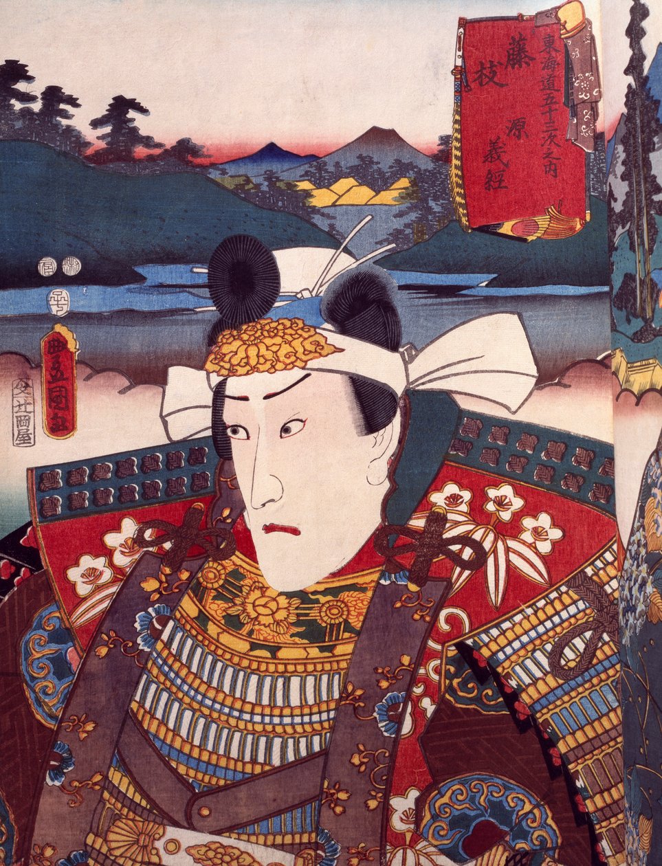 Utagawa Toyokunin (1769-1825) Kabuki-teatterinäyttelijän muotokuva, ukiyo-e, puupiirros, japanilainen sivilisaatio, Edo-kausi (1603-1868) tekijältä Utagawa Toyokuni