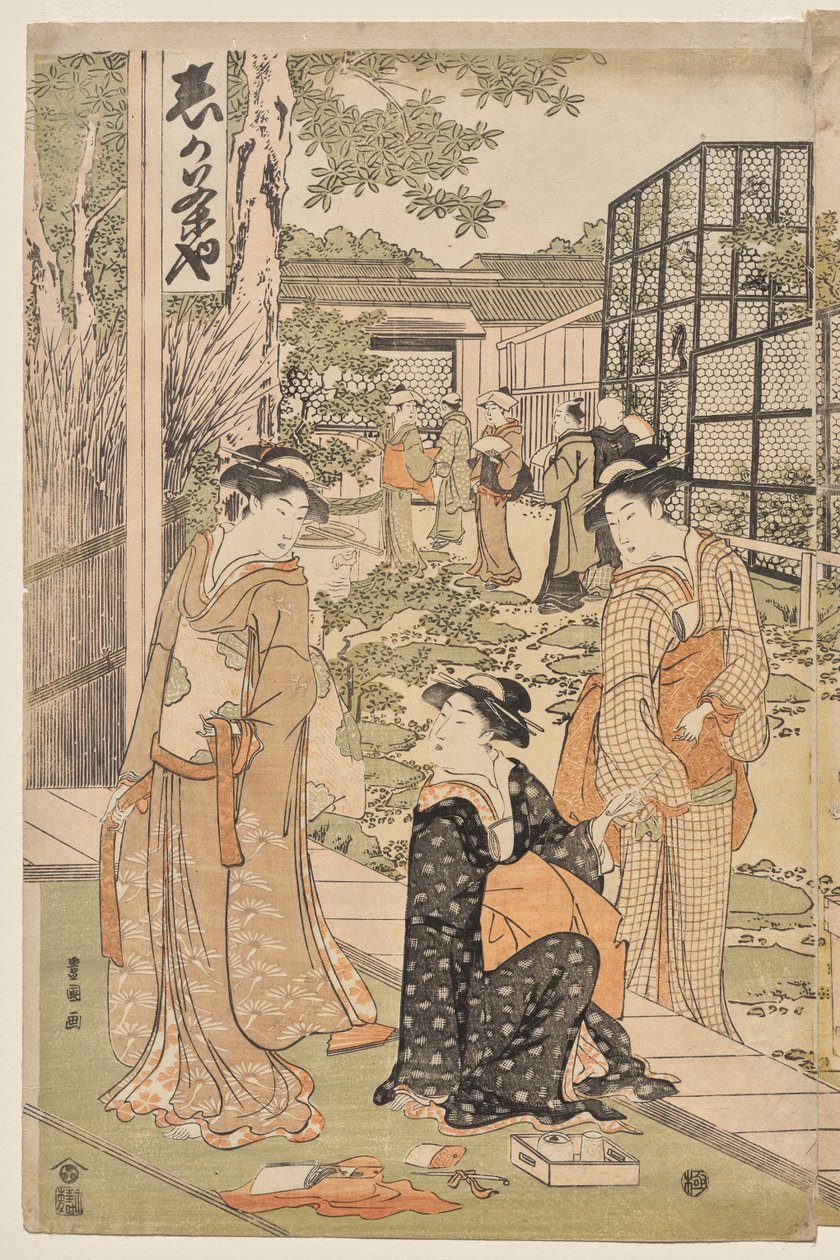 Shika Teahouse tekijältä Utagawa Toyokuni