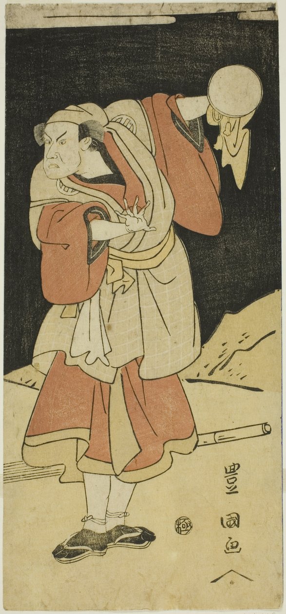 Näyttelijä draaman kohtauksessa tekijältä Utagawa Toyokuni I