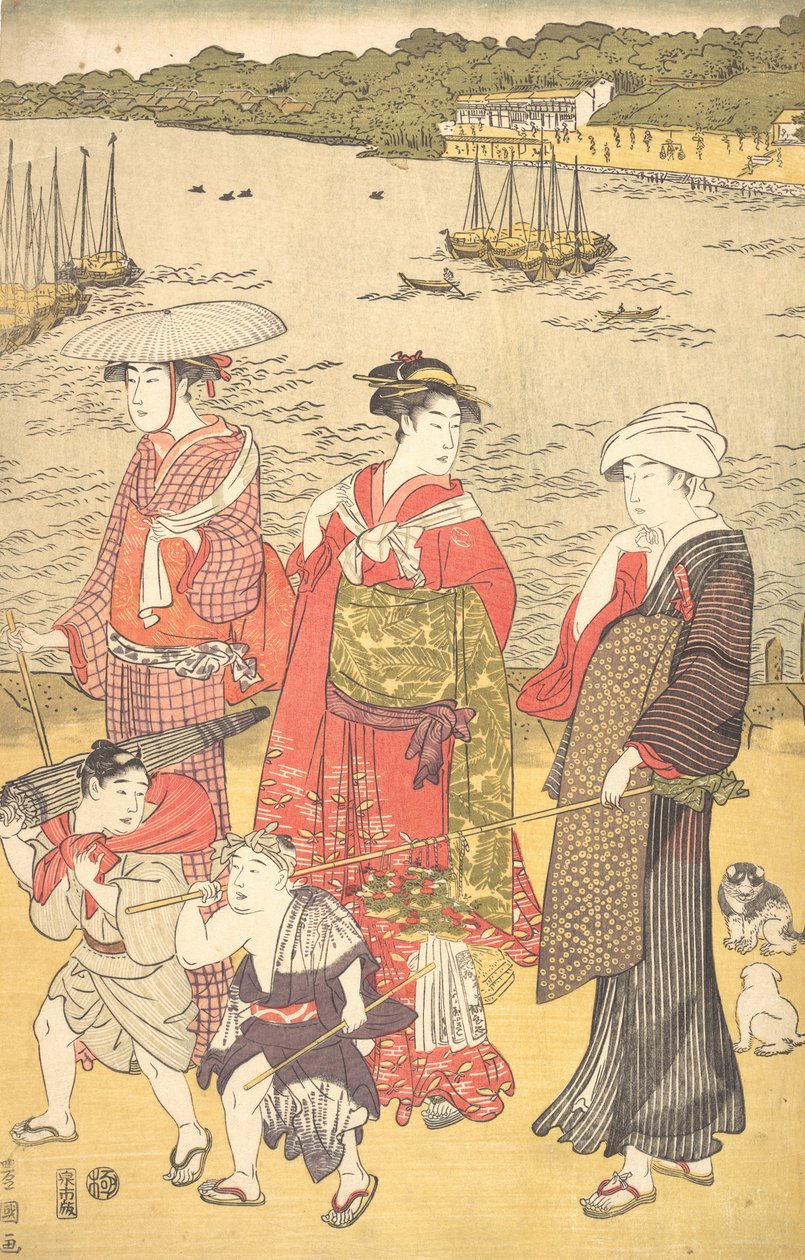 Naiset Takanawa Beachillä, n. 1790-luku. tekijältä Utagawa Toyokuni I