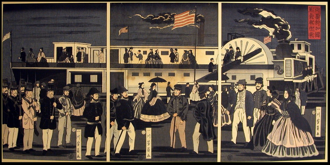 American Steam Train Travel tekijältä Utagawa Yoshikazu