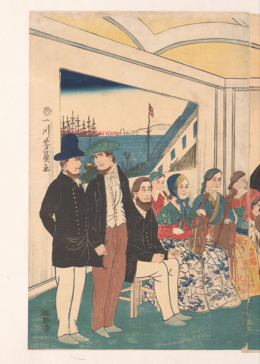 Ulkomaalaiset pitävät hauskaa juhlissa tekijältä Utagawa Yoshikazu