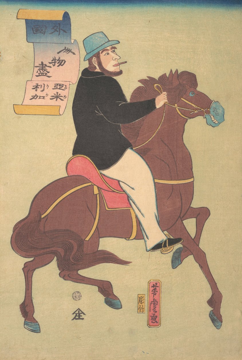 American Horseman, 1. kuukausi, 1861. tekijältä Utagawa Yoshitora