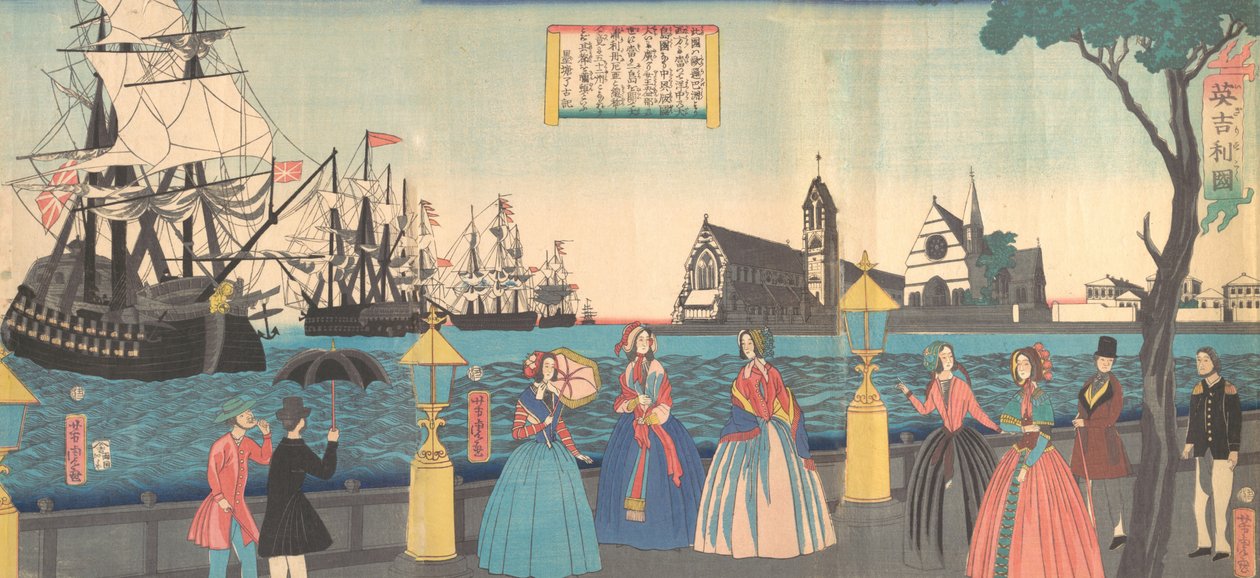 Englanti Igirisukoku, 2. kuukausi, 1865. tekijältä Utagawa Yoshitora