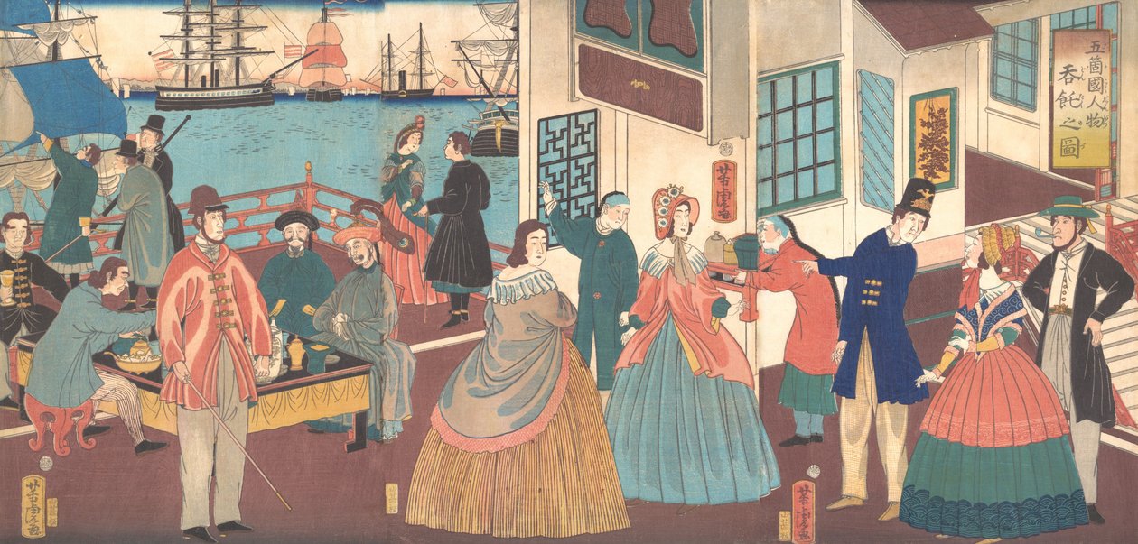 Viiden kansakunnan kansa, 1861. tekijältä Utagawa Yoshitora