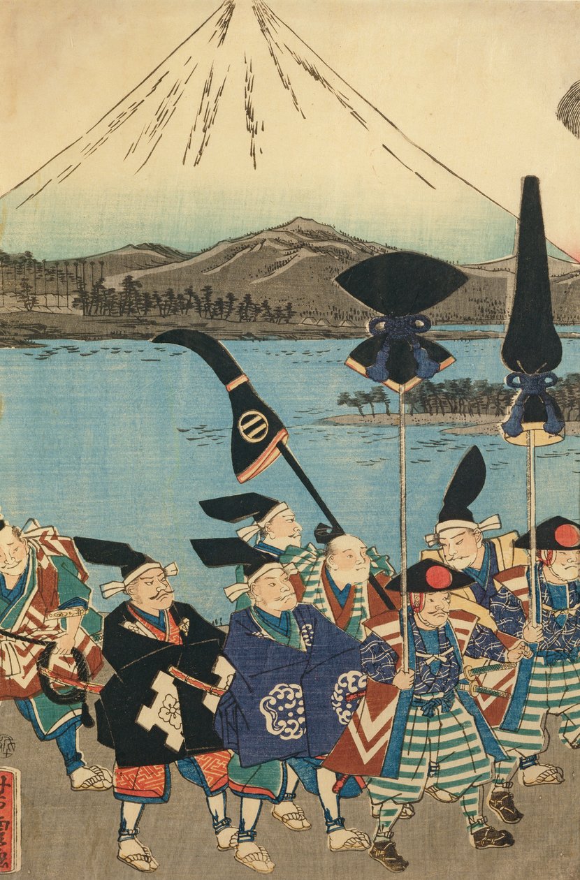 Daimyon seurue ennen Fuji-vuorta tekijältä Utagawa Yoshitora