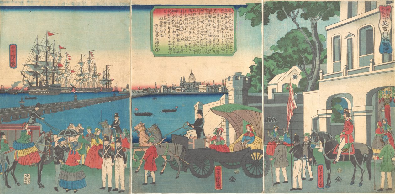 Lontoon satama Englannissa, 2. kuukausi, 1862. tekijältä Utagawa Yoshitora