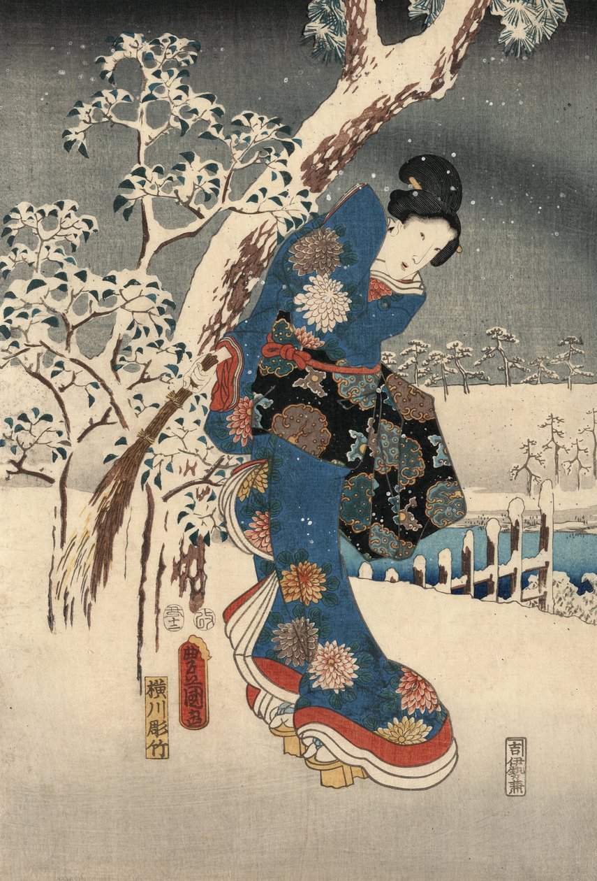 Ukiyo-Picture P Hayashi t f Rom Tee f Genji Genji National Plan d Hiroshige tekijältä Utagawa and Hiroshige  Kunisada