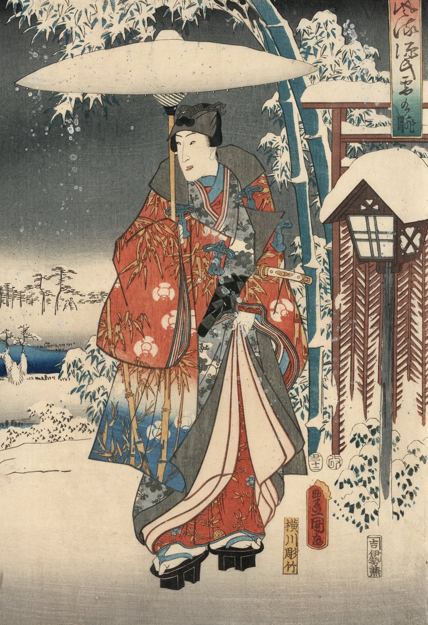 Ukiyo-Picture P Hayashi t f Rom Tee f Genji Genjistä National Plan d Hiroshige tekijältä Utagawa and Hiroshige  Kunisada